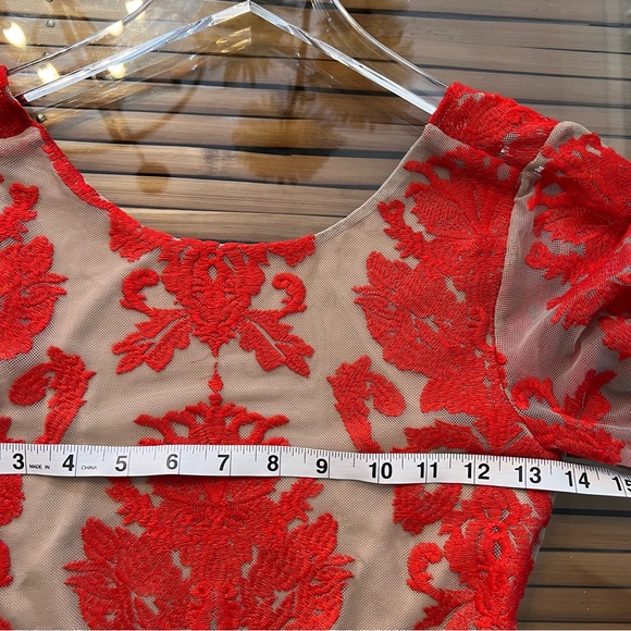 For Love and Lemons San Marcos red lace open back mini dress - Picture 7 of 10